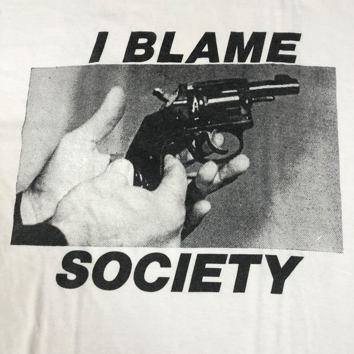 Vintage Vintage 90s Don Rock I Blame Society Terror Worldwide Shirt Size US L / EU 52-54 / 3 - 4 Thumbnail