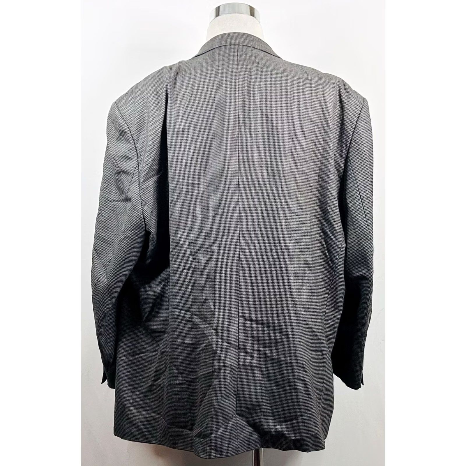 Pronto Uomo Pronto Uomo Sport Coat Gray 100% Wool Houndstooth Three-Button Formal Size US L / EU 52-54 / 3 - 6 Thumbnail