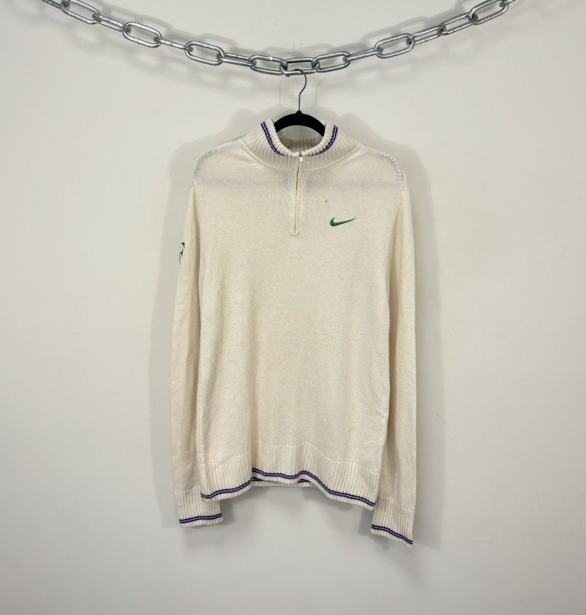 Nike Roger Federer RF 2012 Wimbledon Q-Zip Cashmere Sweater