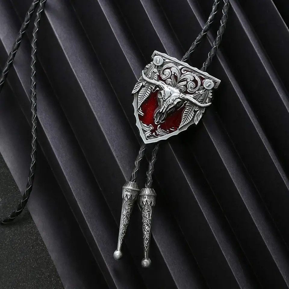 Cowboy Equipment × Vintage Amrican Red long horn bull head Bolo tie Size ONE SIZE - 4 Thumbnail