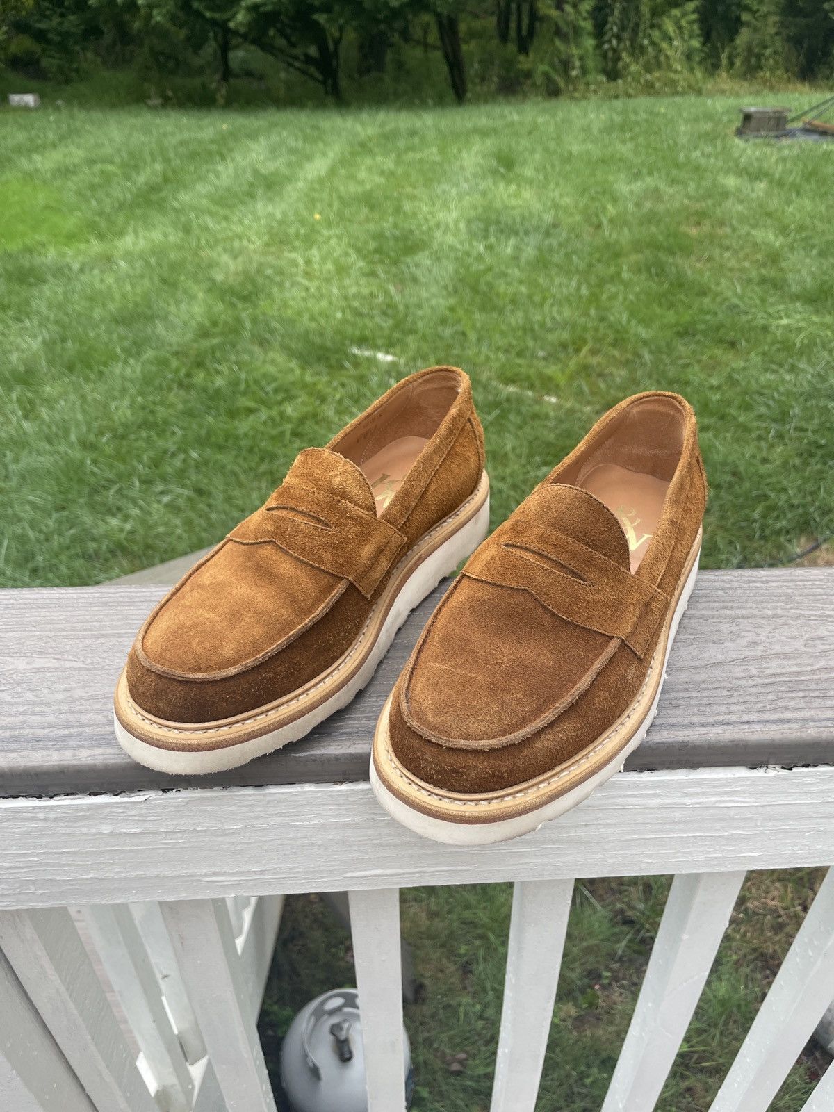 Blackstock & Weber Ellis penny loafer Snuff suede with vibram soles ...