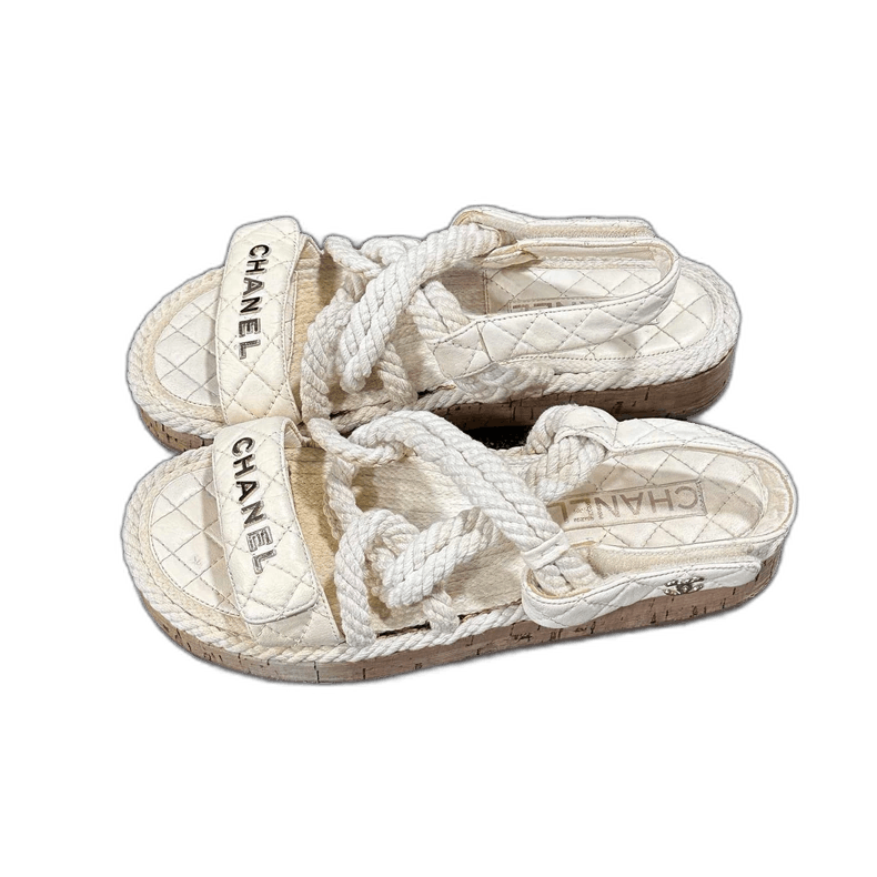Chanel Chanel Metal Logo Braided Sandals -2505 Size US 6 / IT 36 - 1 Thumbnail