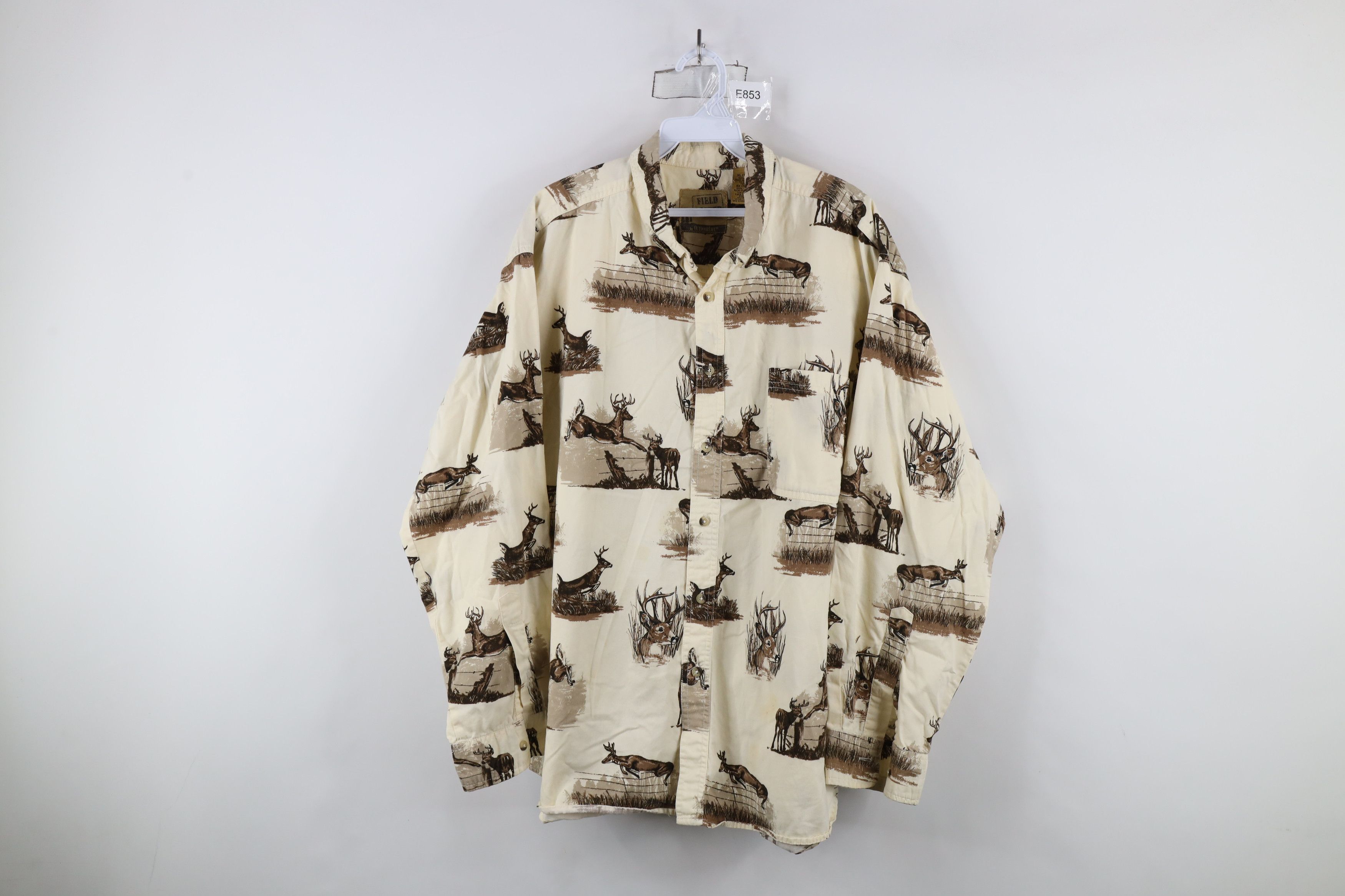 Vintage Vintage 90s Streetwear Deer Buck All Over Print Button Shirt Size US XL / EU 56 / 4 - 1 Thumbnail