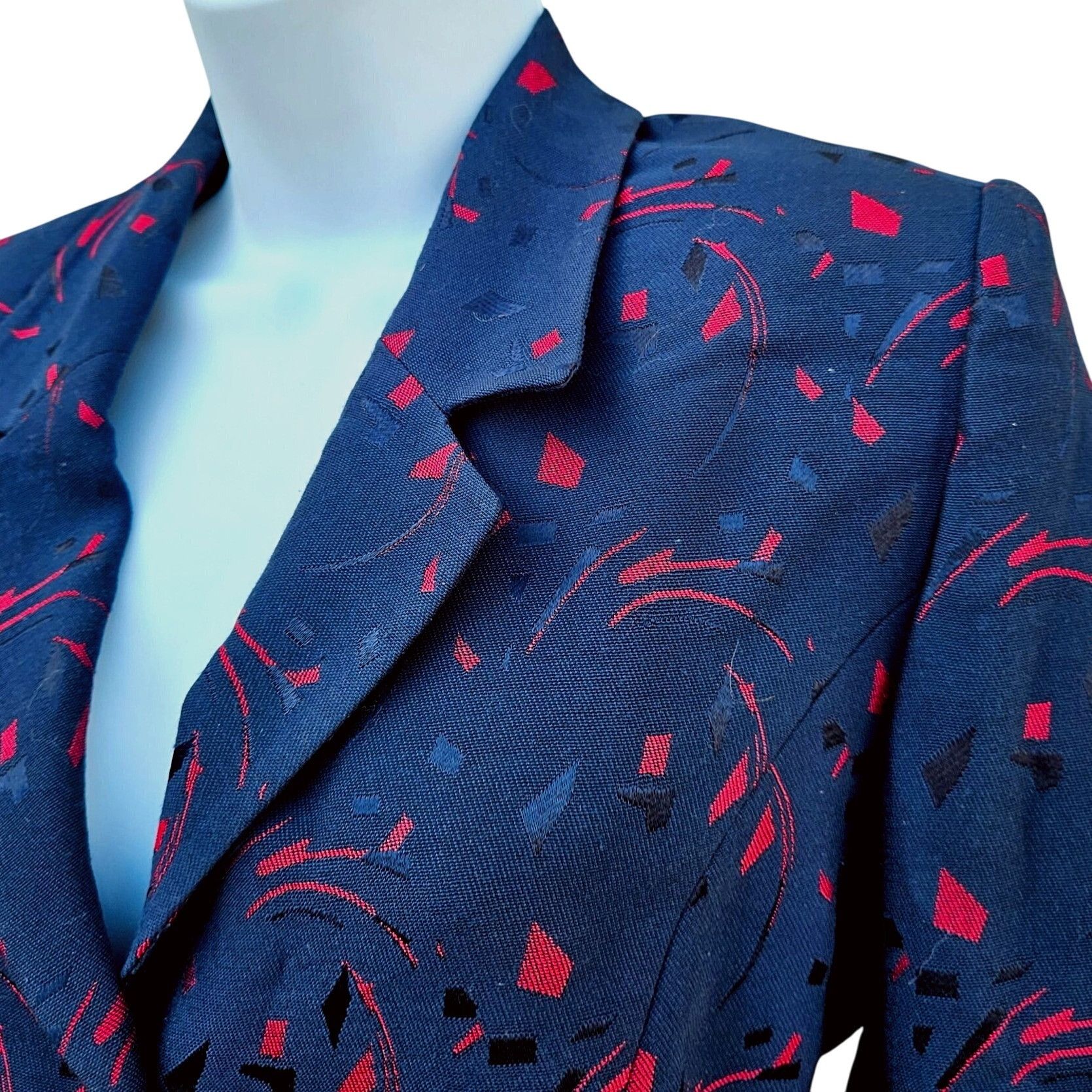 Vintage Vintage Turkish Tekbir Modest Coat 80s/90s Navy Red Woven Ja Size M / US 6-8 / IT 42-44 - 9 Thumbnail