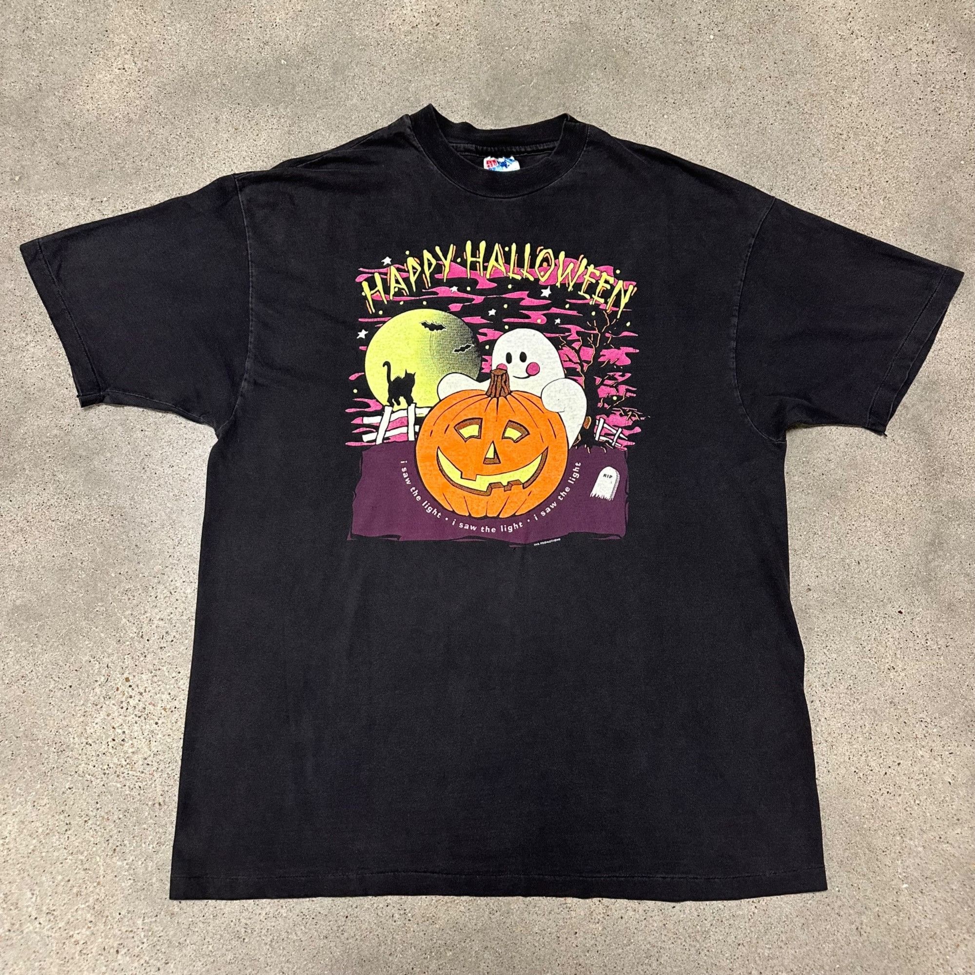 Vintage Vintage 90s Happy Halloween Glow In The Dark Shirt Size US XL / EU 56 / 4 - 1 Thumbnail