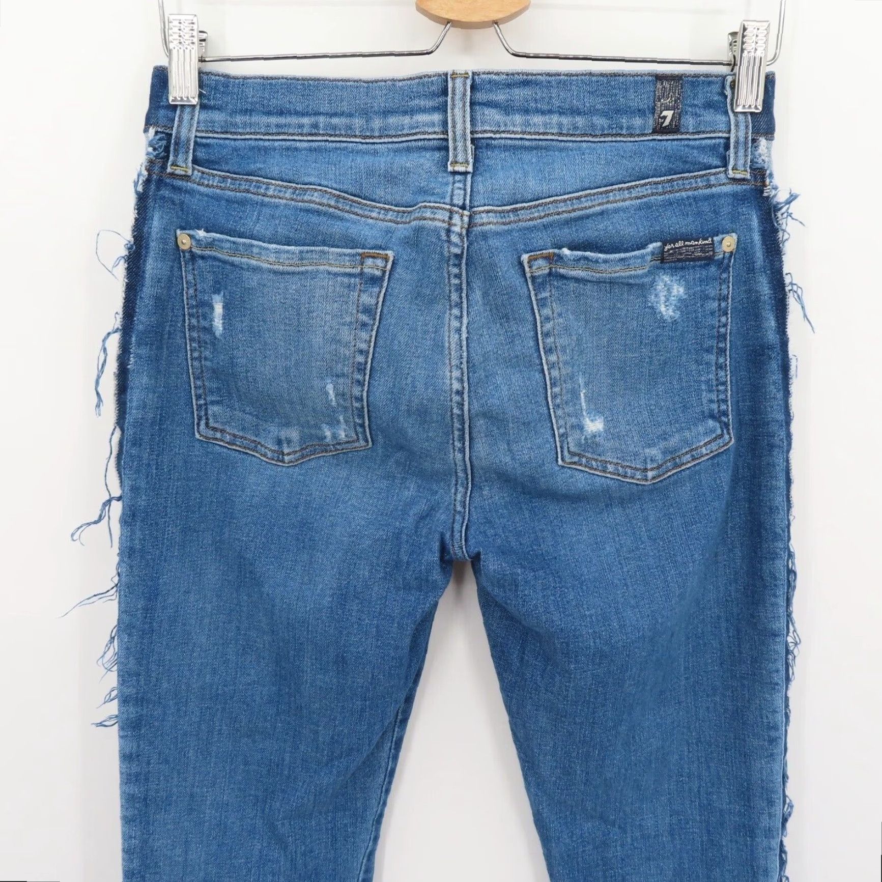7 For All Mankind 7 For All Mankind Women Jeans Roxanne Skinny Ankle 28 Blue Denim Size 28" / US 6 / IT 42 - 6 Thumbnail
