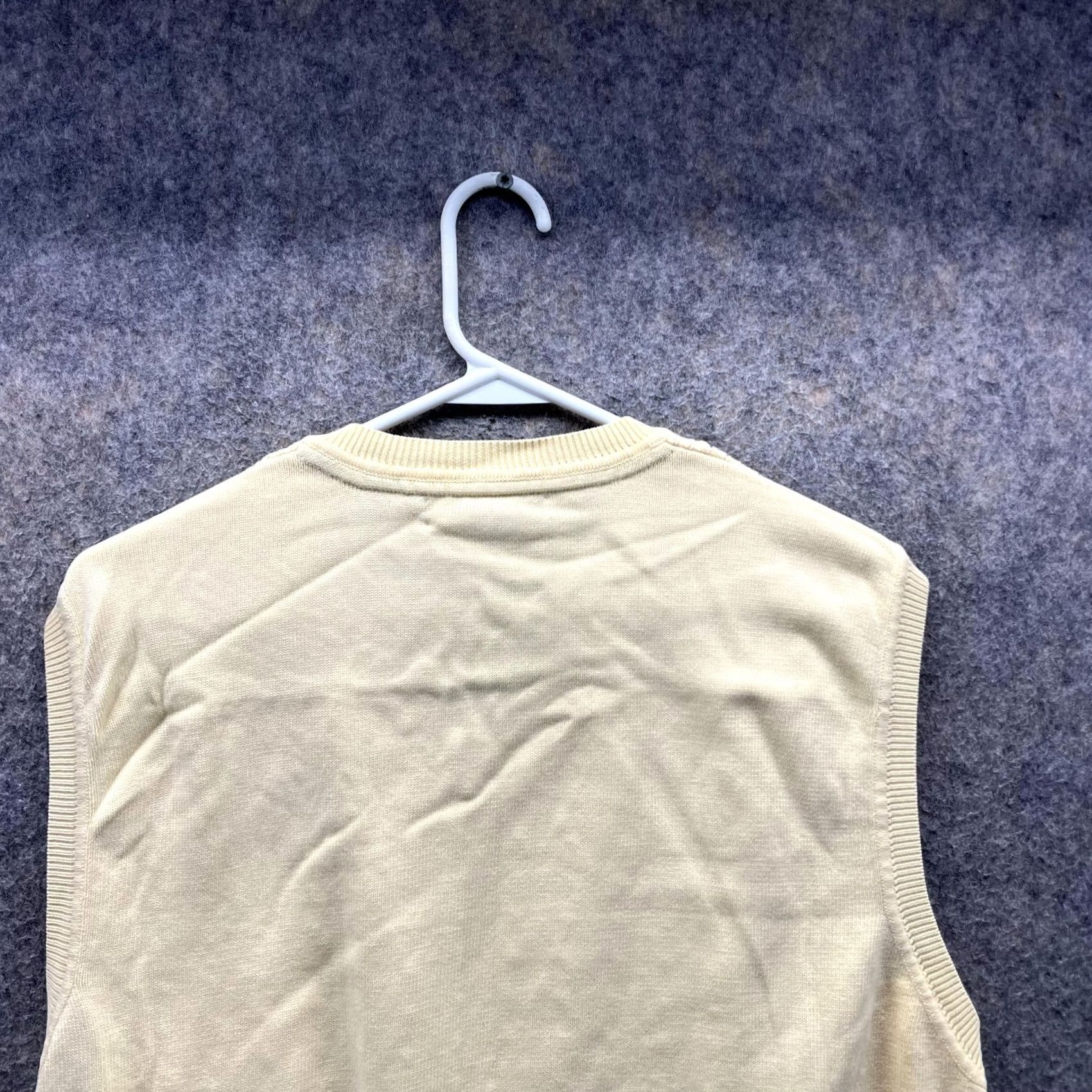 Tommy Hilfiger Tommy Hilfiger Sweater Men L Yellow V-Neck Sleeveless Cable Knit Golf Vtg Size L / US 10 / IT 46 - 2 Thumbnail