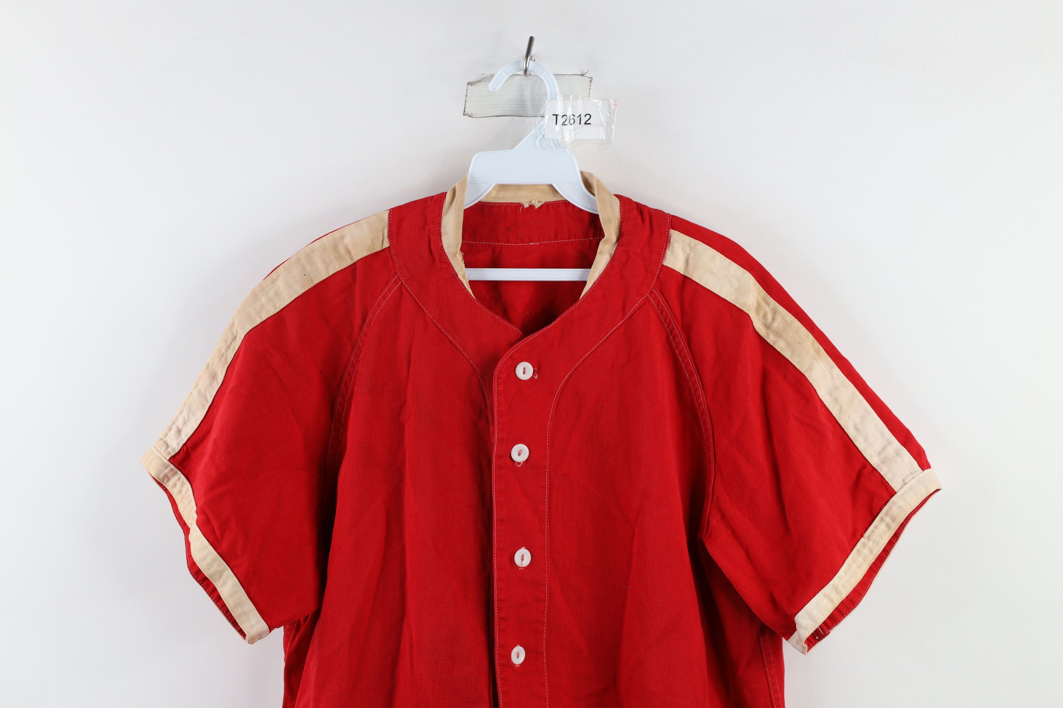 Vintage Vintage 40s 50s Salem Baseball Jersey Uniform Red USA Size US XL / EU 56 / 4 - 3 Thumbnail