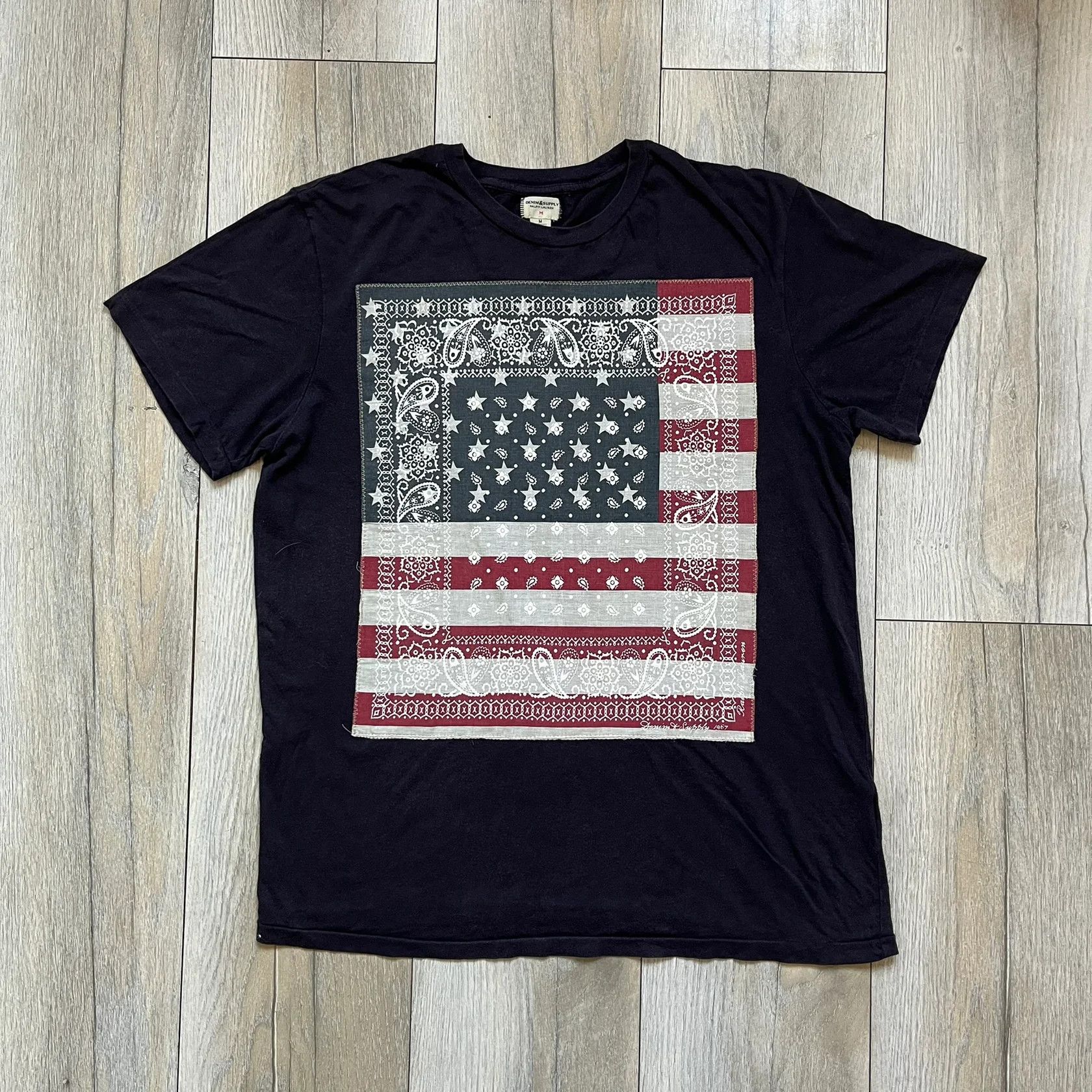Denim & Supply Ralph Lauren Ralph Lauren 2000's USA Bandana Flag Tee Size US M / EU 48-50 / 2 - 1 Thumbnail