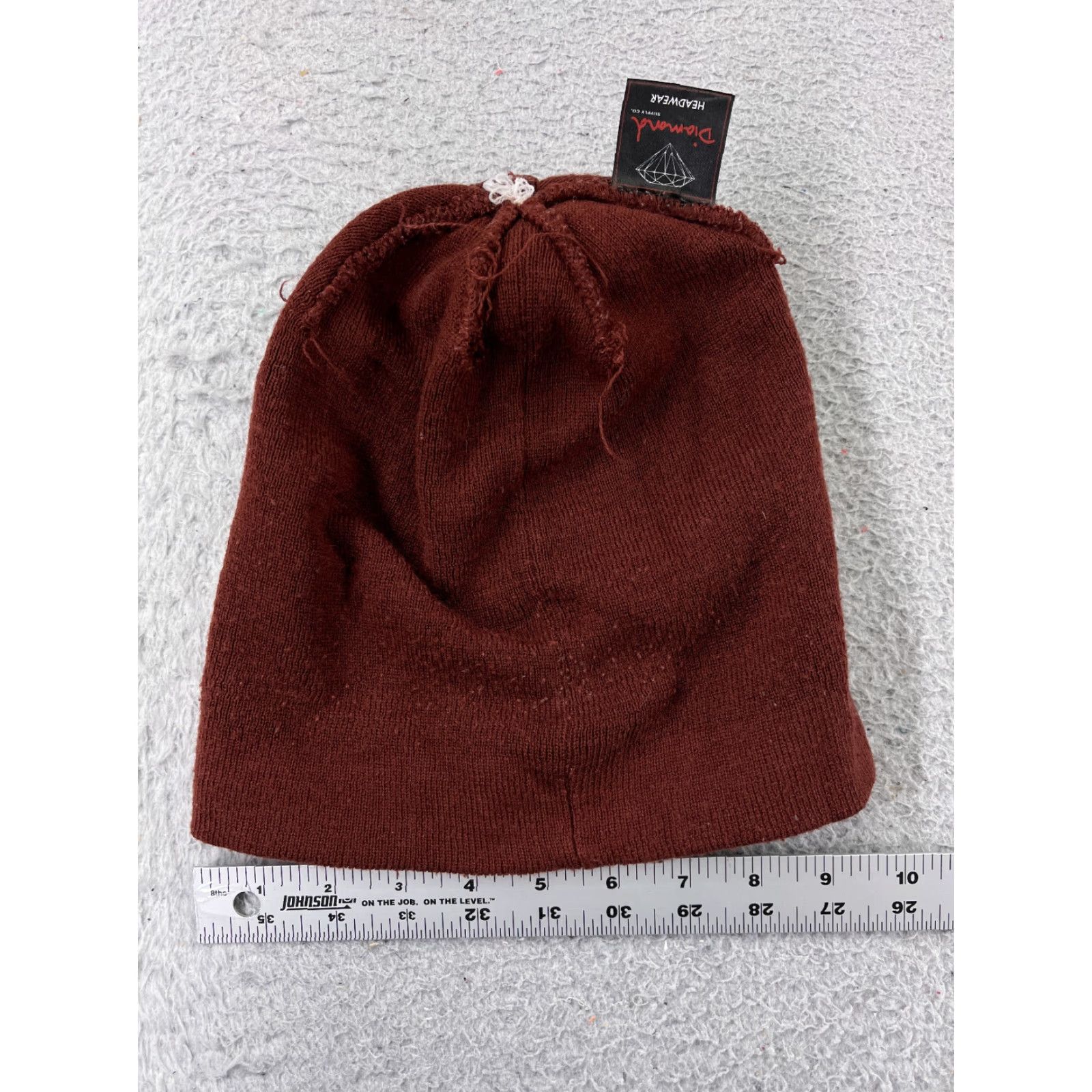 Diamond Supply Co. Diamond Supply Co Beanie Adult One Size Red Stripe Pom Knit 100% Acrylic Hat Mens Beanie Size ONE SIZE - 6 Thumbnail