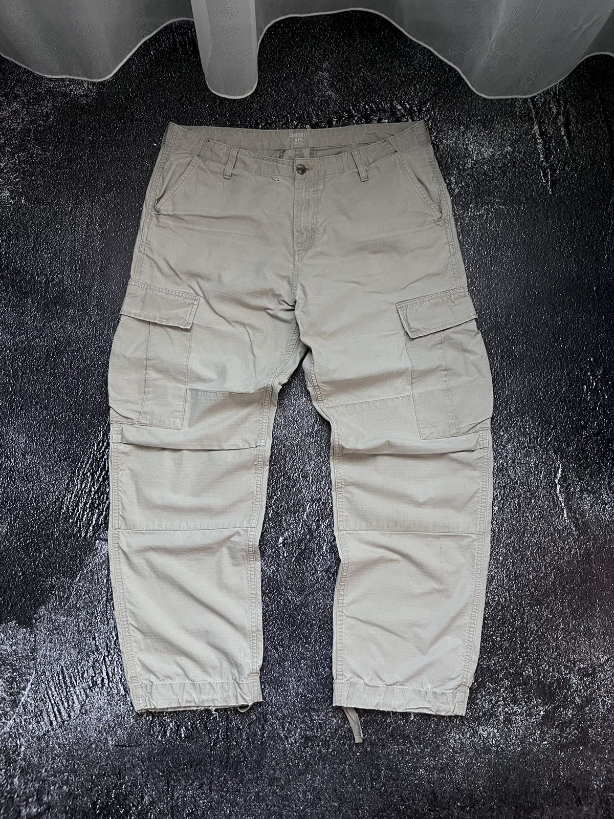 Carhartt × Carhartt Wip carhartt beige regular cargo pants trousers 36х32 Size US 36 / EU 52 - 2 Thumbnail