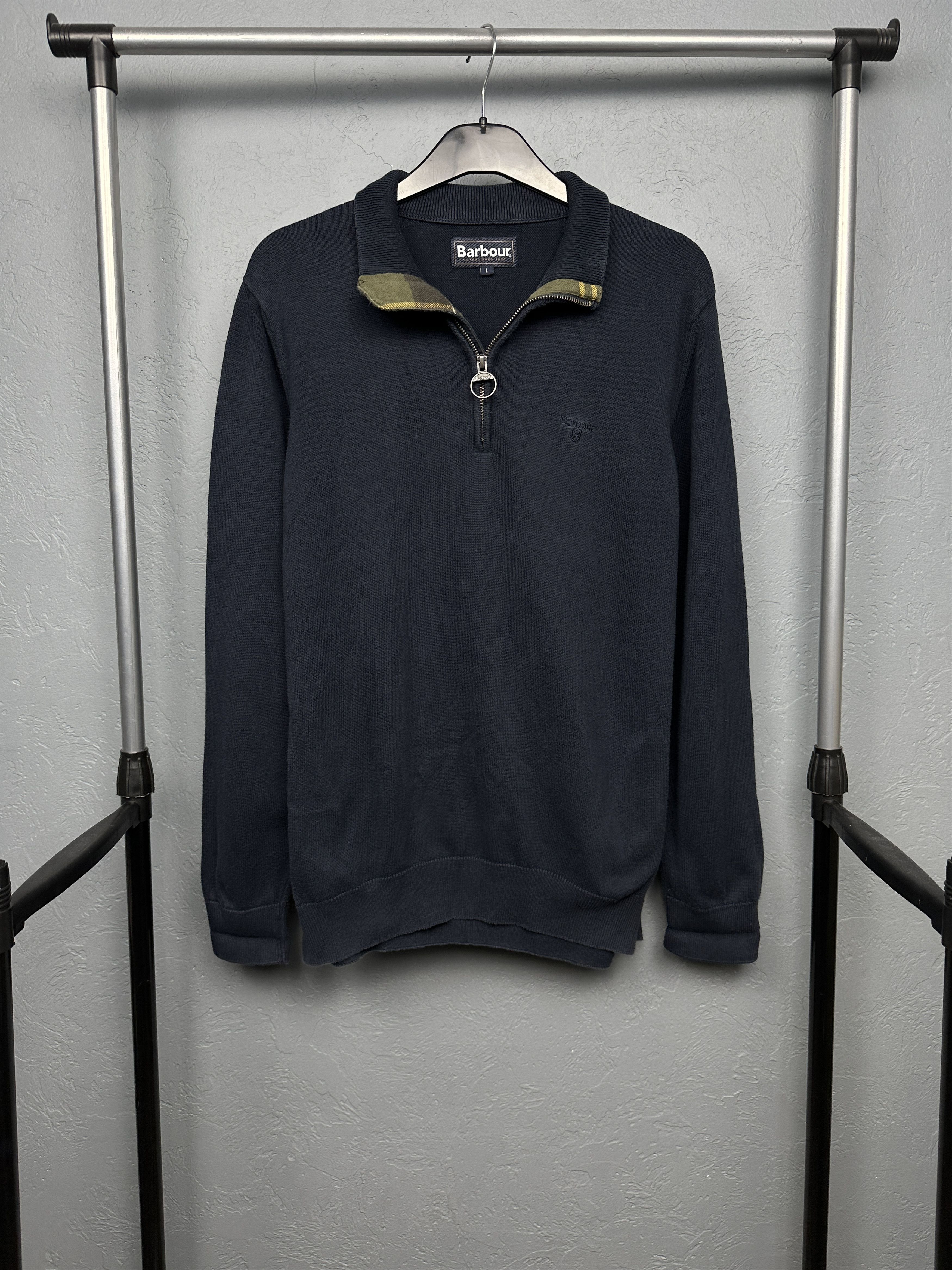 Barbour × Vintage Barbour Vintage Mens 1\4 Zip Mens Sweater Size US L / EU 52-54 / 3 - 1 Thumbnail