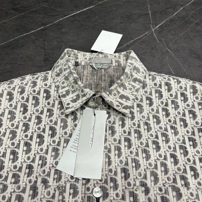 Dior New DIOR Logo Denim Shirt in Gray-2506 Size US M / EU 48-50 / 2 - 3 Thumbnail
