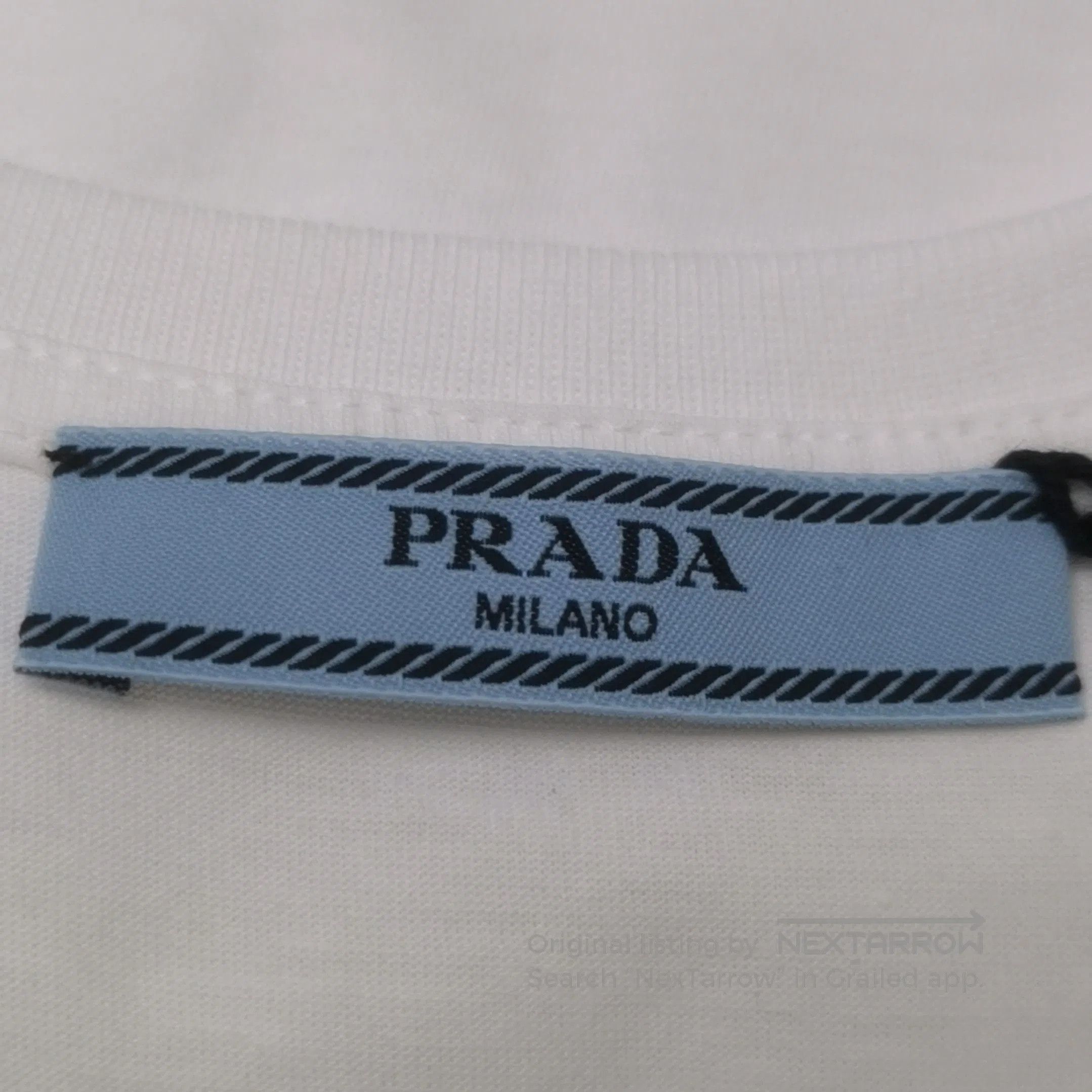 Prada Prada Classic White Cotton Crew Neck T. Size S / US 4 / IT 40 - 4 Thumbnail