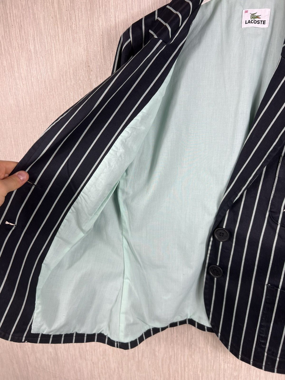 Lacoste Vintage Lacoste archive striped L logo pocket blazer jacket Size S / US 4 / IT 40 - 19 Thumbnail