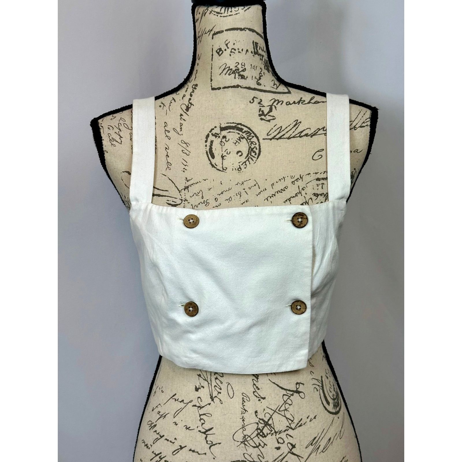 Free People Free People This is Love 4 Button Crop Top White M Size M / US 6-8 / IT 42-44 - 4 Thumbnail