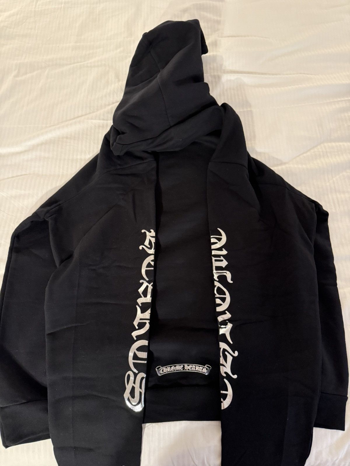 Chrome Hearts Chrome Hearts 1988 Metallic Silver Foil Black Hoodie Size US L / EU 52-54 / 3 - 2 Thumbnail