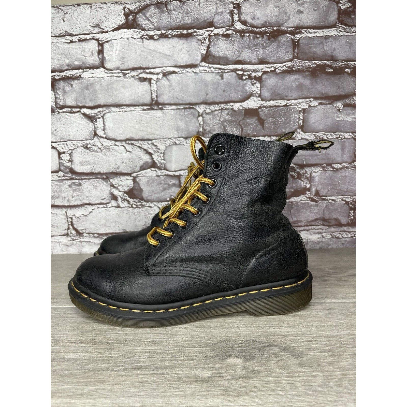 Dr. Martens Dr Doc Marten’s Pascal Black Leather Lace Up Combat Boots Wo Size US 7 / IT 37 - 1 Thumbnail
