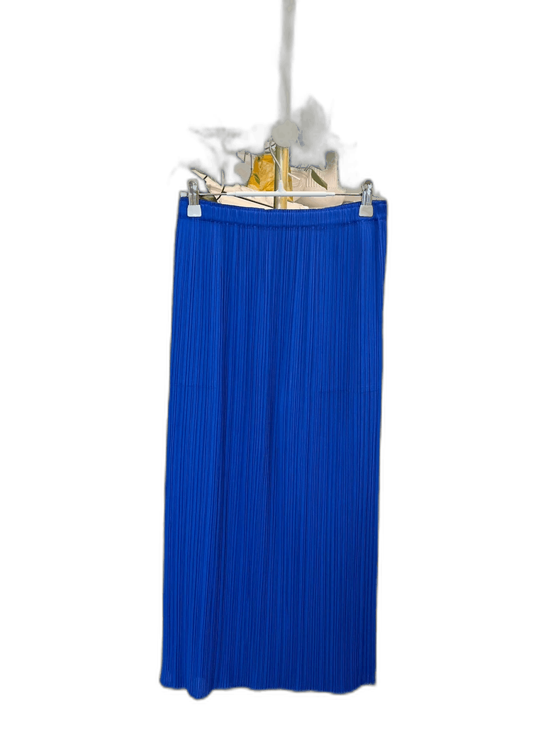Issey Miyake Pleated Blue Midi Skirt by Issey Miyake-yf Size 22" - 1 Thumbnail