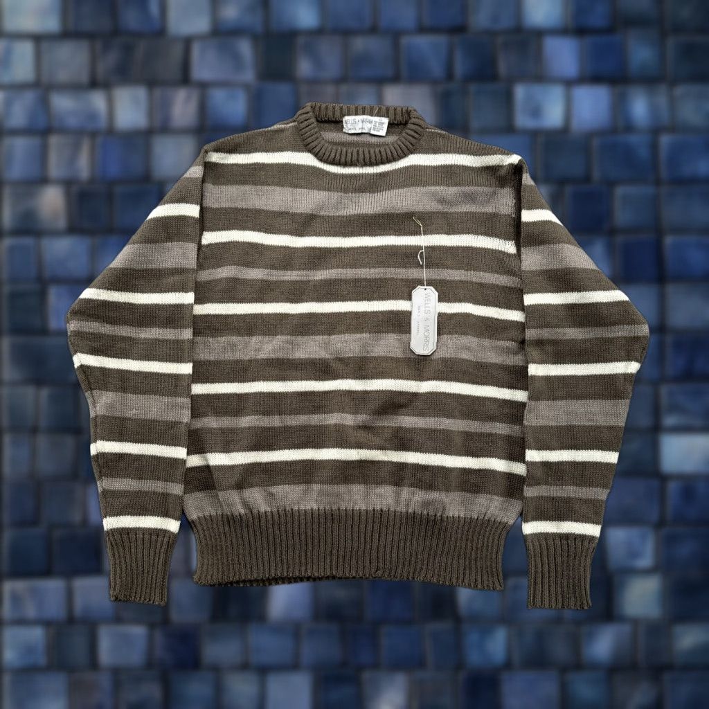 Vintage Vintage Wells & Morris Men's XL Striped Knit Pullover Sweater User: Vintage Wells & Morris Men's XL Striped Knit Pullover Sweater Size US XL / EU 56 / 4 - 1 Thumbnail