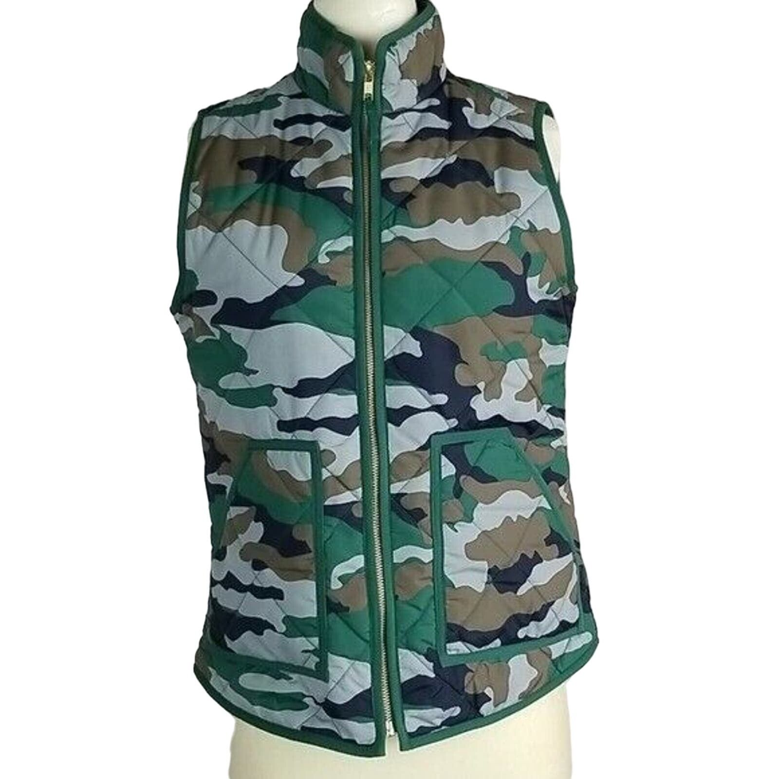 J.Crew J. Crew Mercantile Womens Camo Quilted Puffer Vest Gorpcore Size XS / US 0-2 / IT 36-38 - 1 Thumbnail