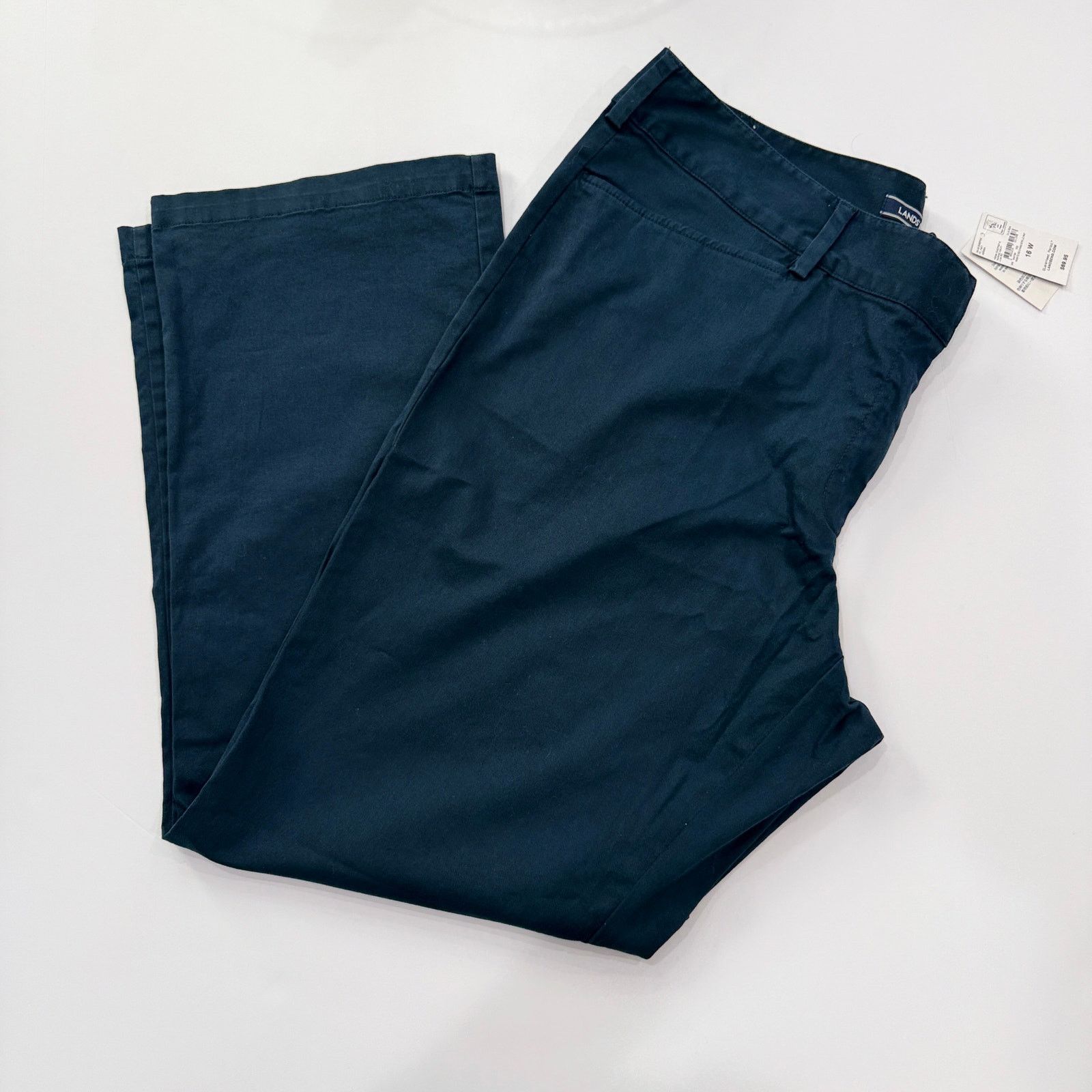 Lands' End Lands' End Mid Rise Straight Leg Chino | 16W | Marine Navy Size 38" / US 16 / IT 52 - 1 Thumbnail