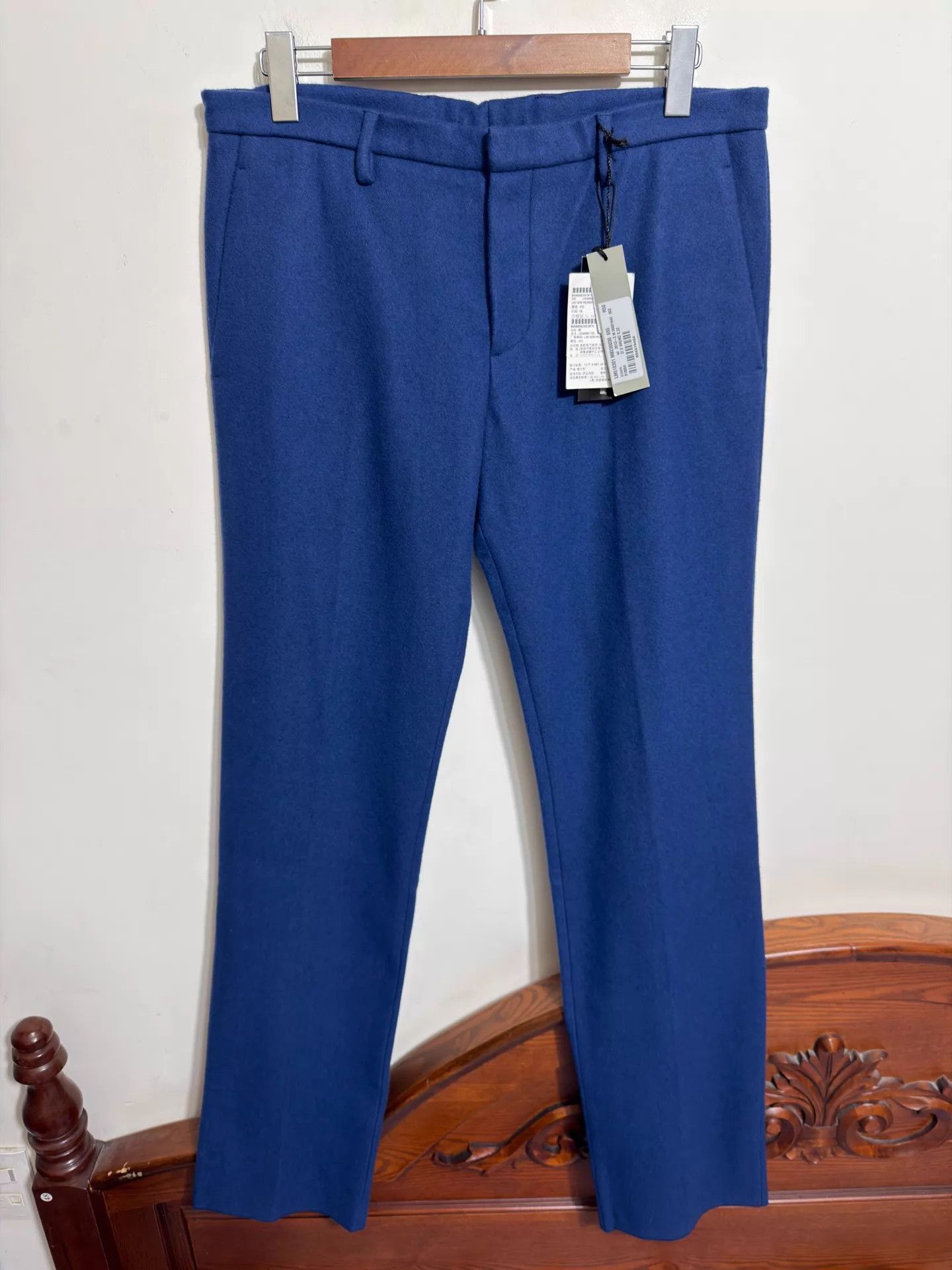 Jil Sander Jil Sander Slim Thick Wool Trousers Navy 50 Size US 34 / EU 50 - 1 Thumbnail