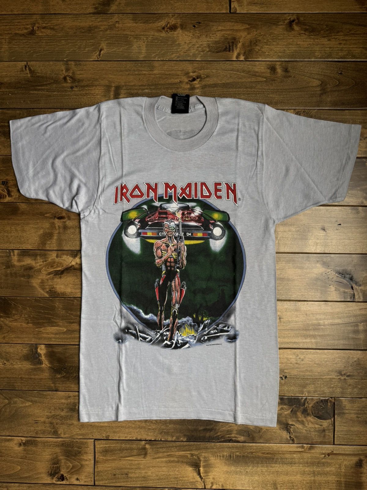 Vintage Rare Vintage Iron Maiden 80s Tour Band Tee Single Stitch Size US L / EU 52-54 / 3 - 1 Thumbnail