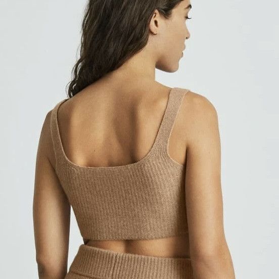 Everlane New Everlane Wool Blend Knit Cozy Cropped Tank Top Camel Size M / US 6-8 / IT 42-44 - 3 Thumbnail