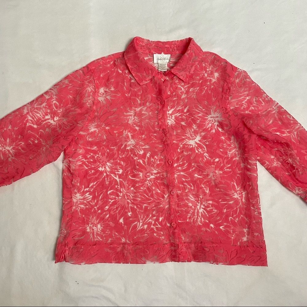 Other Studio Works Coral Floral Rayon Blouse Size M Size M / US 6-8 / IT 42-44 - 9 Thumbnail