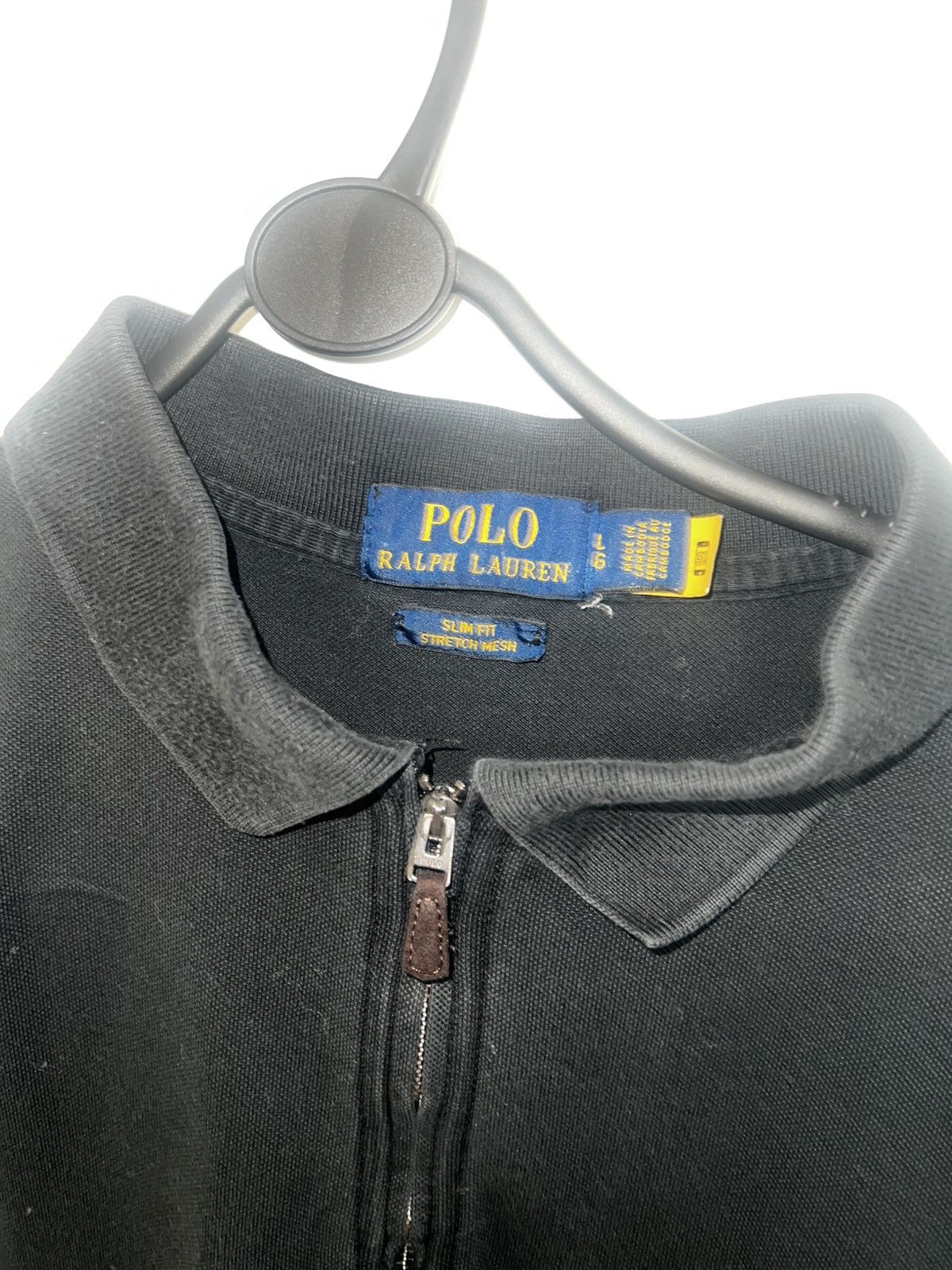 Polo Ralph Lauren Polo Ralph Lauren Black Zip Polo Shirt Slim Fit Stretch Size US L / EU 52-54 / 3 - 3 Thumbnail