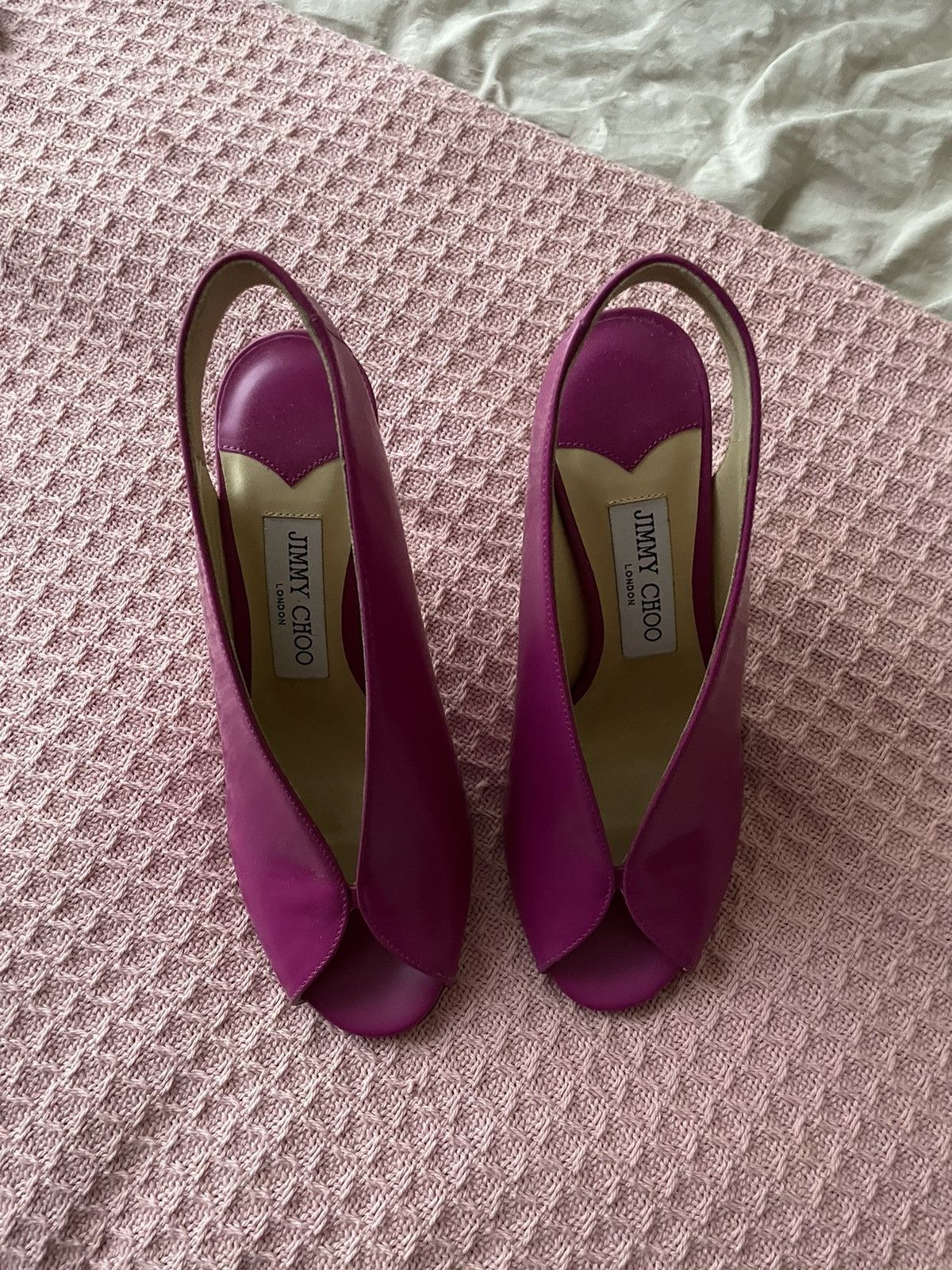 image of Jimmy Choo Shar Heel Shoes in Magenta, Women's (Size 6)