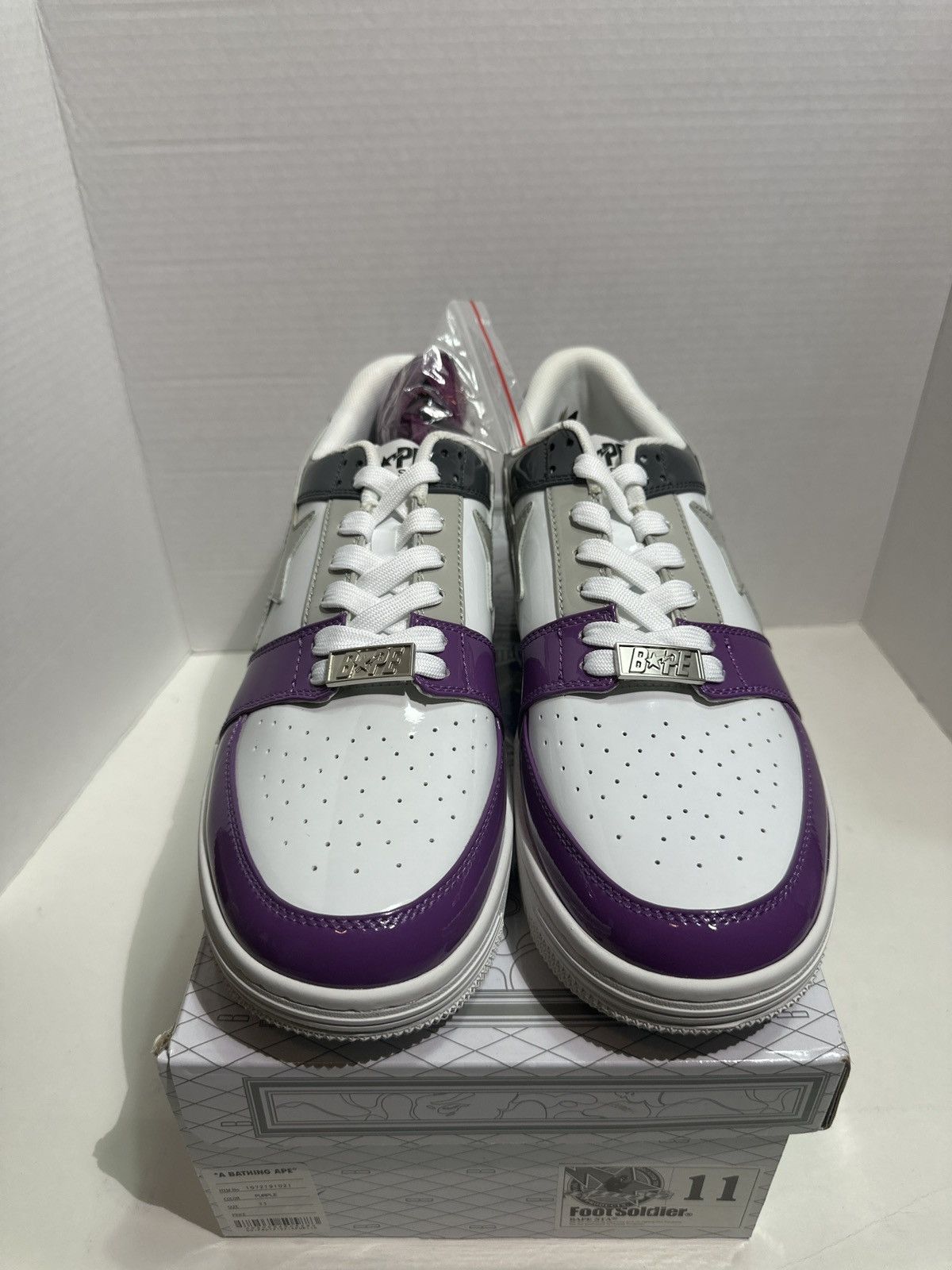 Bape BAPE SoHo NY 16th Anniversary Patent Leather Bapesta DS US11 Size US 11 / EU 44 - 4 Thumbnail