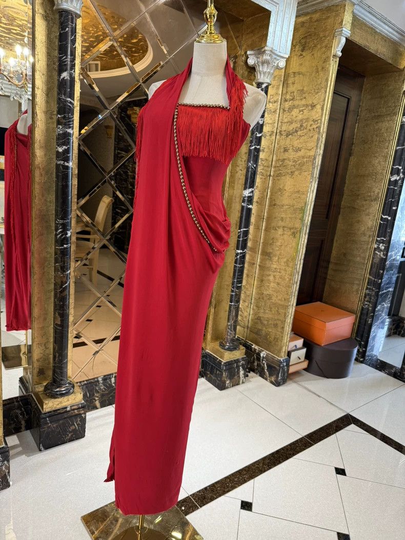 Versace Versace Fringed dress slit long skirt Size M / US 6-8 / IT 42-44 - 4 Thumbnail