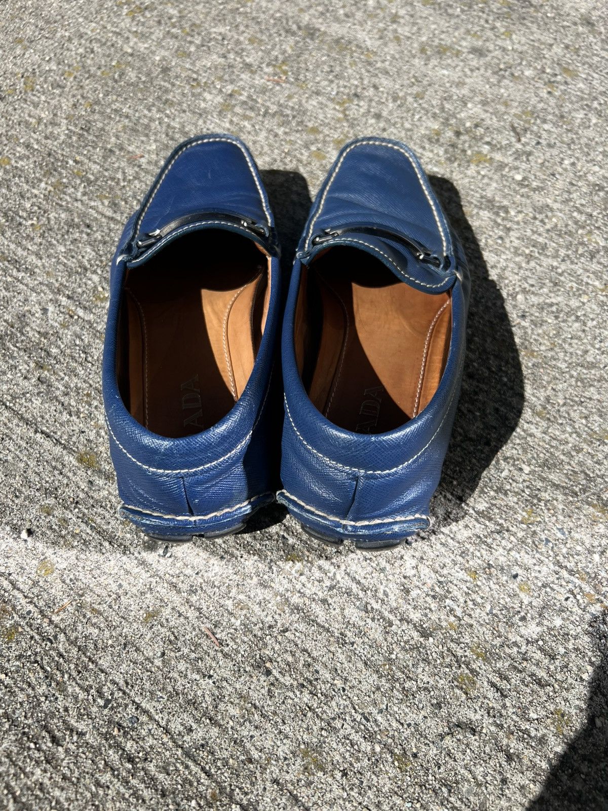 Prada × Vintage Prada Saffiano Leather Loafers Size US 8.5 / EU 41-42 - 4 Thumbnail