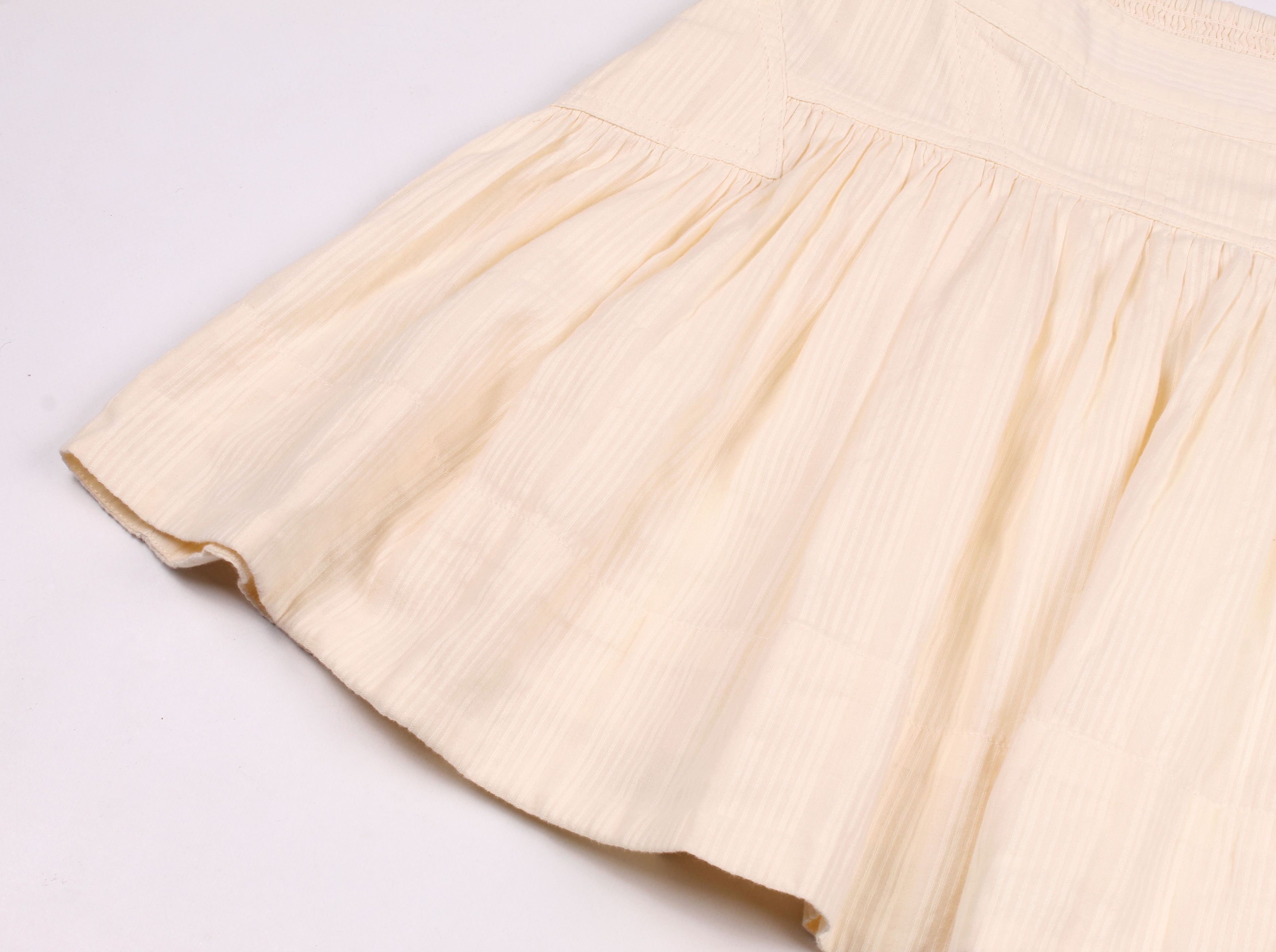Anthropologie Anthropologie Cream Cottage Core Fairy Mini Pleated Skirt Size 28" / US 6 / IT 42 - 3 Thumbnail