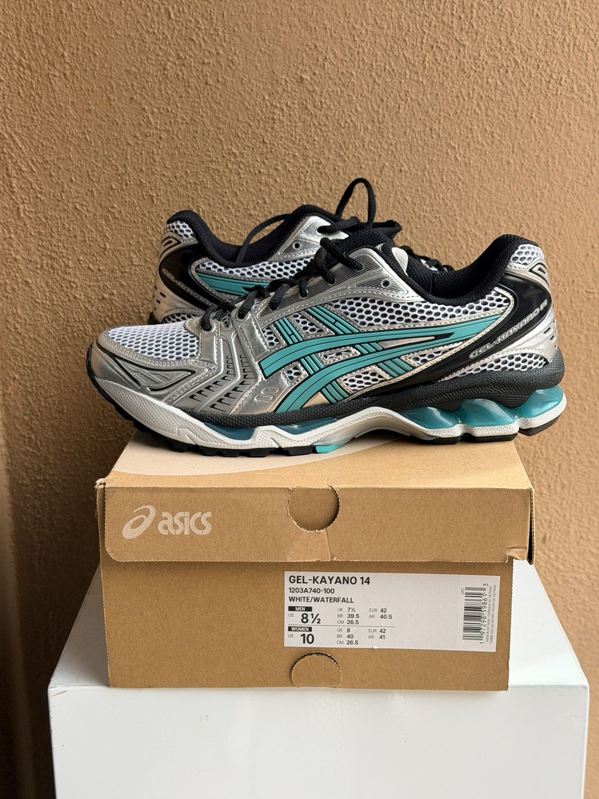 Asics Asics Sportstyle Gel-Kayano 14 White Waterfall Running Shoes Size US 8.5 / EU 41-42 - 1 Thumbnail