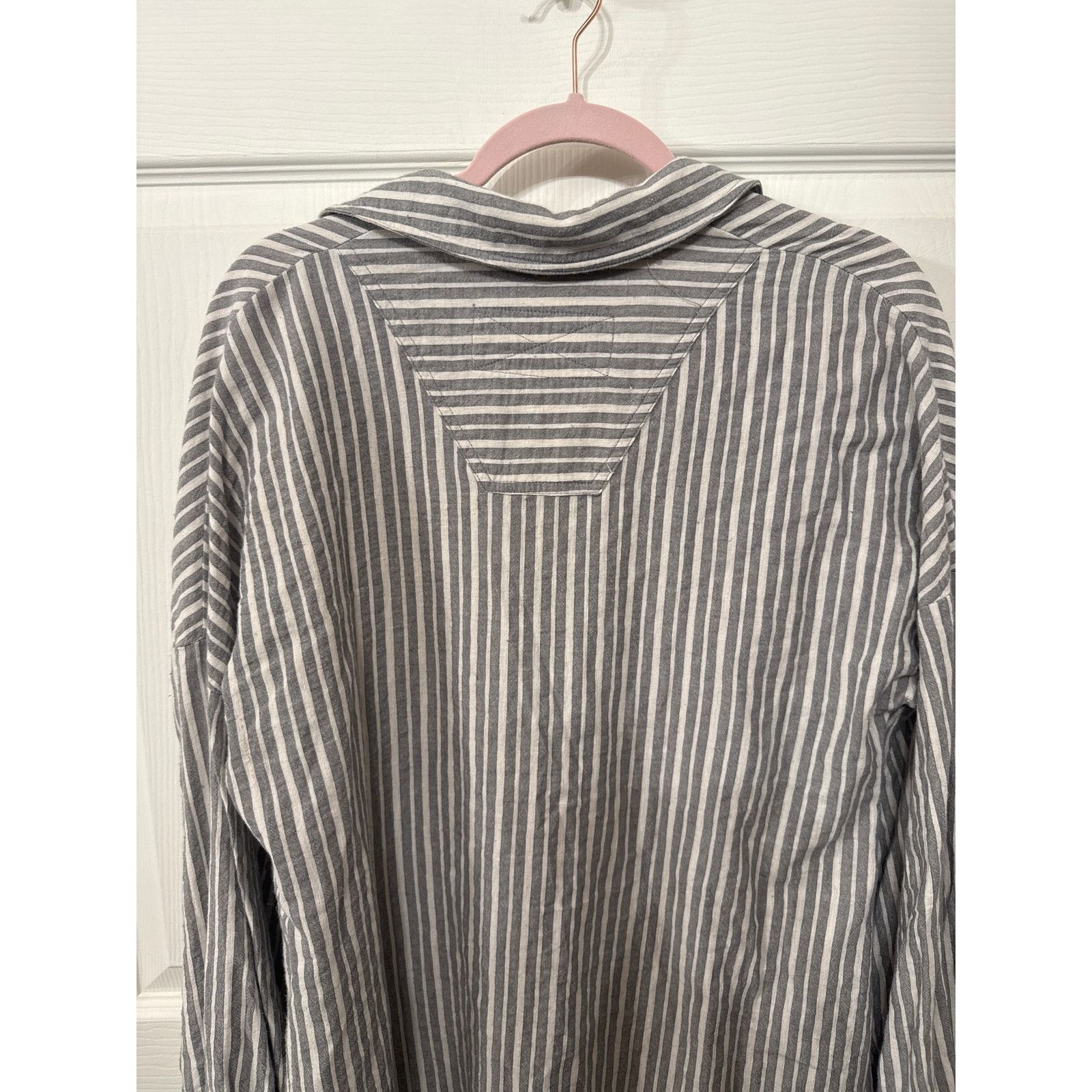 By Together By Together Striped Cotton&Linen Blend Frayed Button Down, S Size S / US 4 / IT 40 - 7 Thumbnail