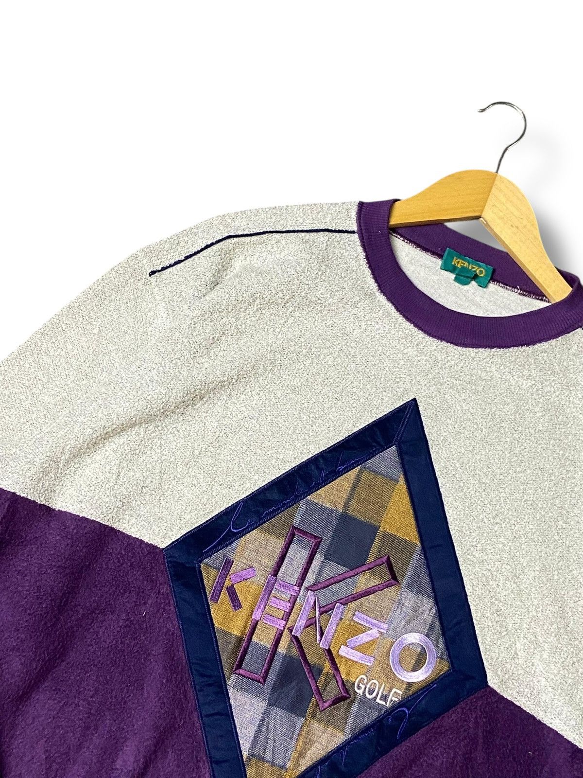 Japanese Brand × Kenzo × Vintage KENZO GOLF Embroidered Colourblock Sweatshirt (118) Size US S / EU 44-46 / 1 - 2 Thumbnail