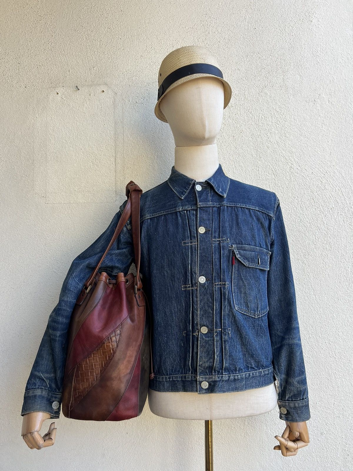 Leather Vintage K. Murata Japan Fade Patina Patchwork Tote Bag Size ONE SIZE - 2 Thumbnail
