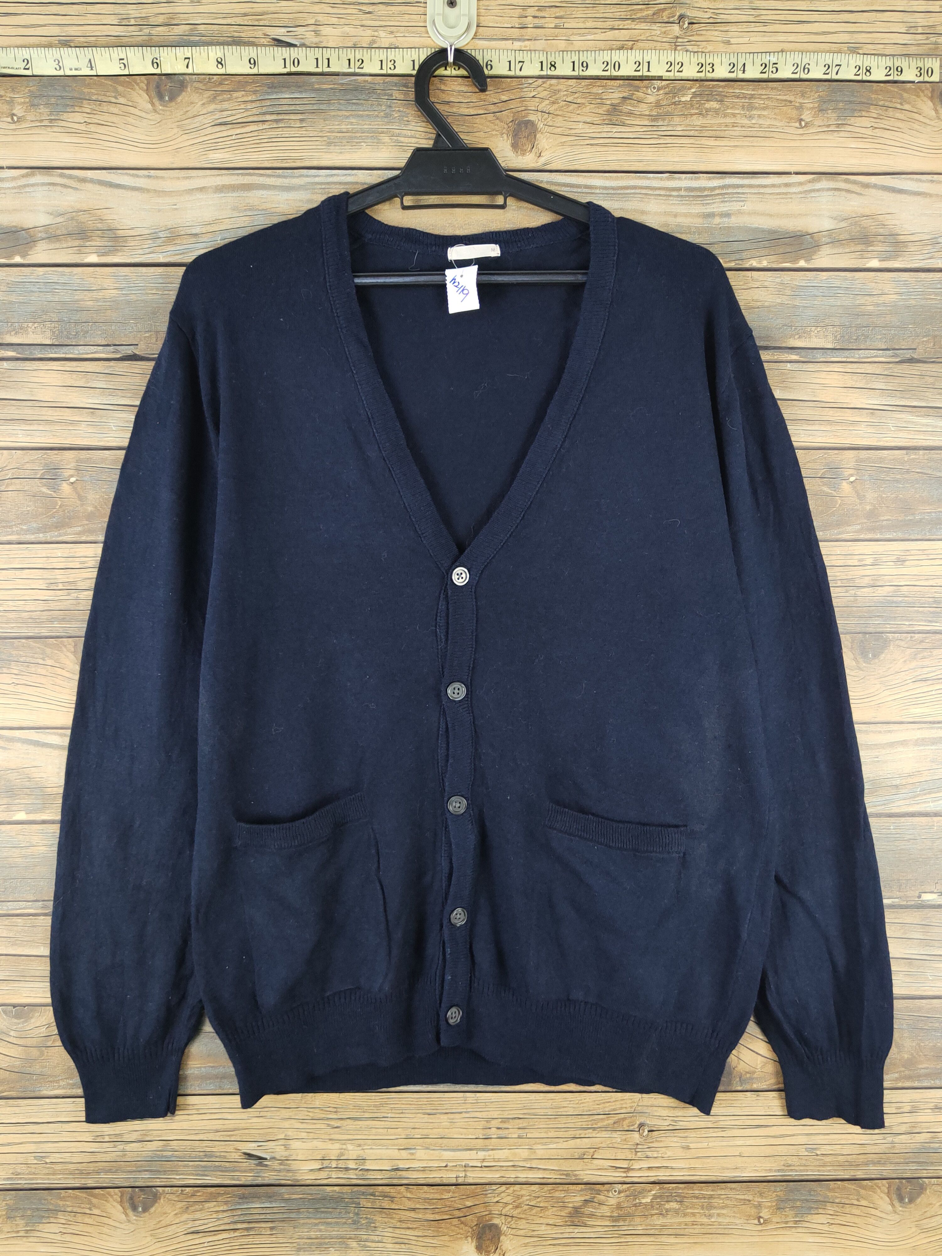 GU × Homespun Knitwear GU Navy Knitwear Cardigan #W2119 Size US M / EU 48-50 / 2 - 1 Thumbnail