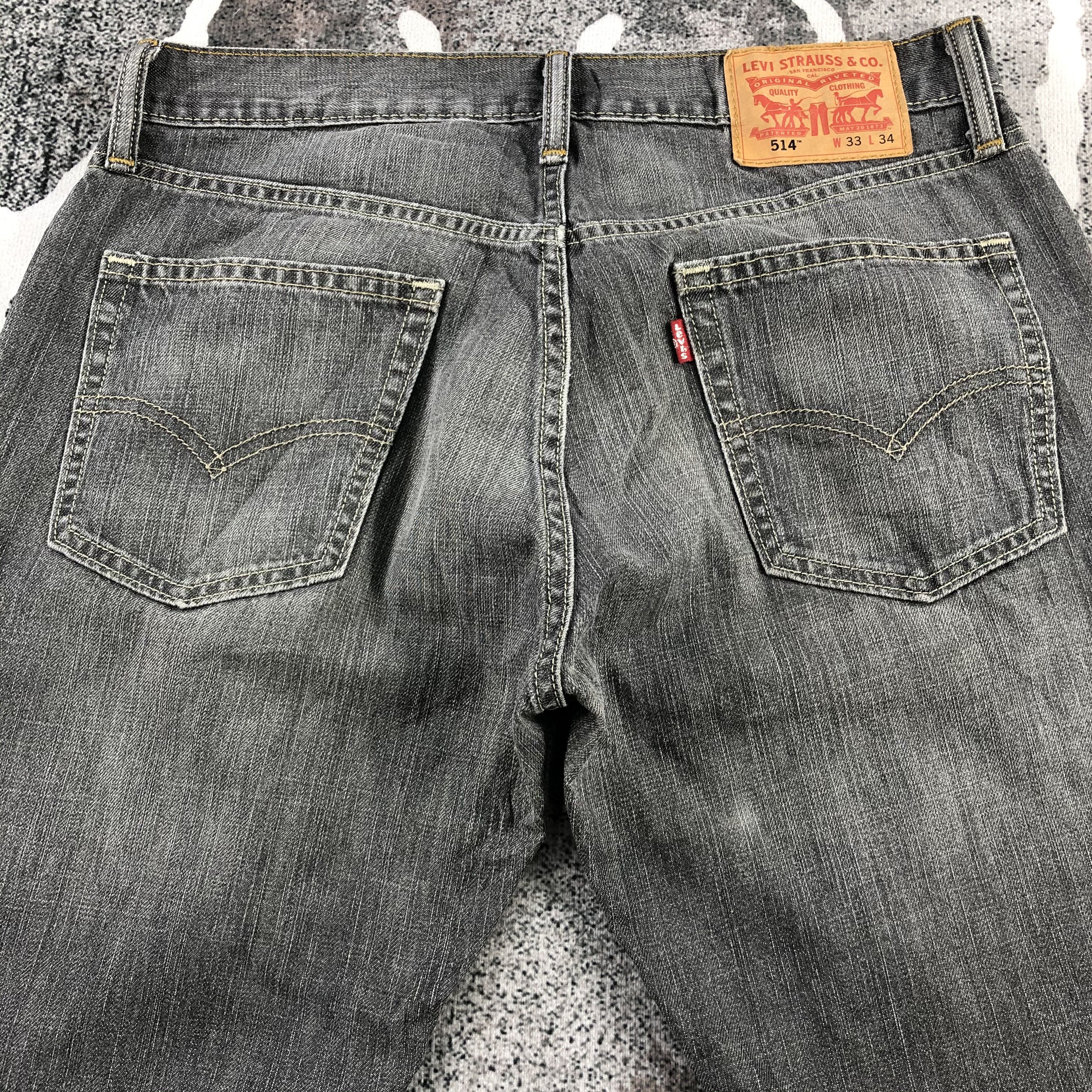 Levi's Vintage Levis 514 Jeans Faded Black Denim KJ1000 Size US 33 - 4 Thumbnail