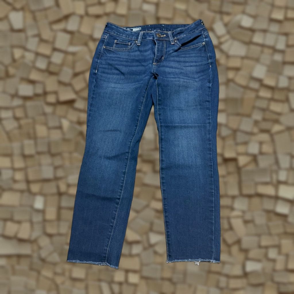 Vintage Sonoma Jeans Women 4PS Blue Denim Dark Wash Skinny Frayed Hem Size 28" / US 6 / IT 42 - 1 Thumbnail