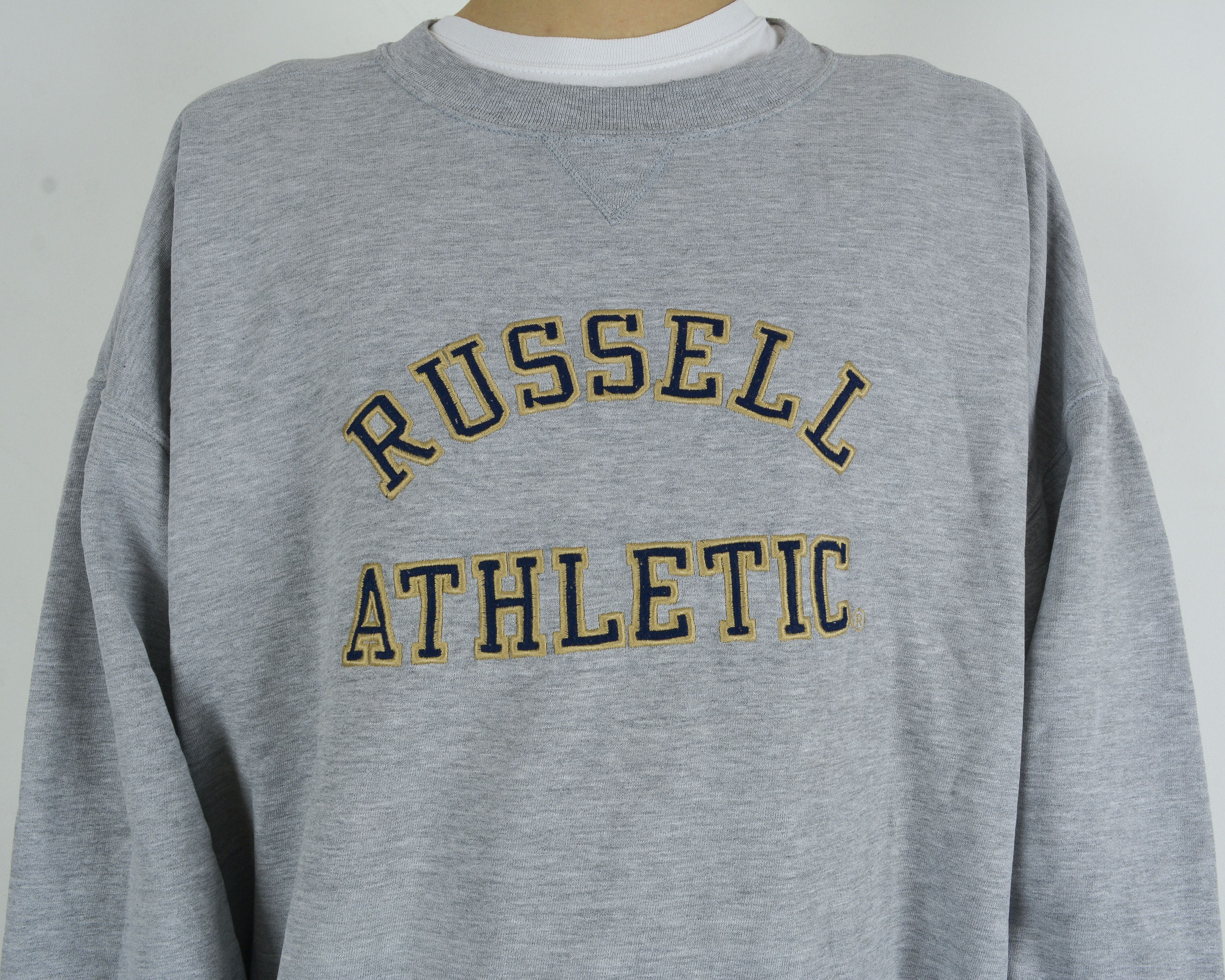 Russell Athletic × Vintage Mens 2XL Jumper Sweatshirt Pullover Sweater Grey Logo Top Size US XXL / EU 58 / 5 - 2 Thumbnail