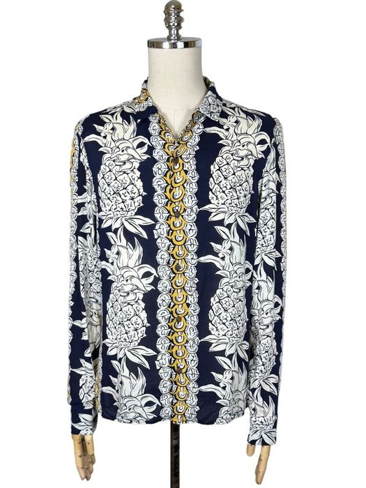 Allsaints Men s All Saints Ananas Hawaiian Pineapple Shirt Size