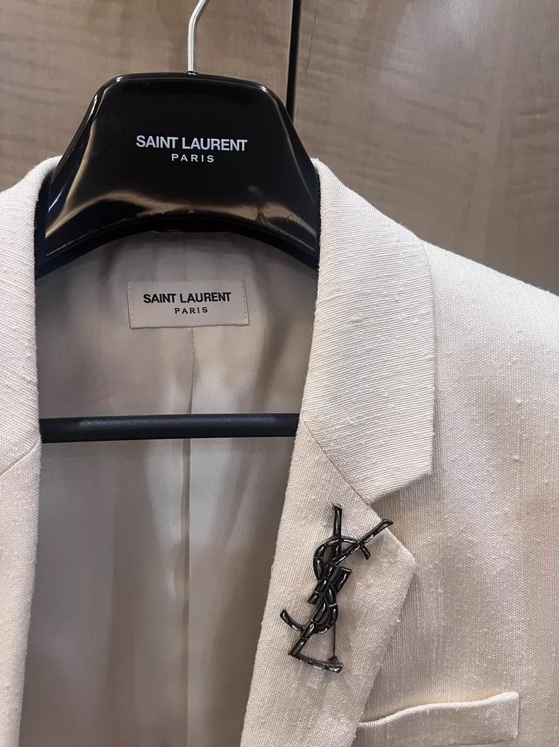 Saint Laurent Paris saint Laurent parisWhite textured blazer 2503-Nextarrow Size 52R - 4 Thumbnail
