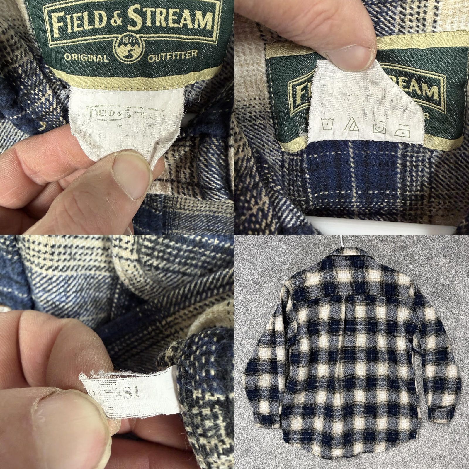 Vintage VINTAGE Field & Stream Flannel Shirt Mens 44 Blue Tan Plaid Button Up Workwear Outdoors Size US XXL / EU 58 / 5 - 8 Thumbnail