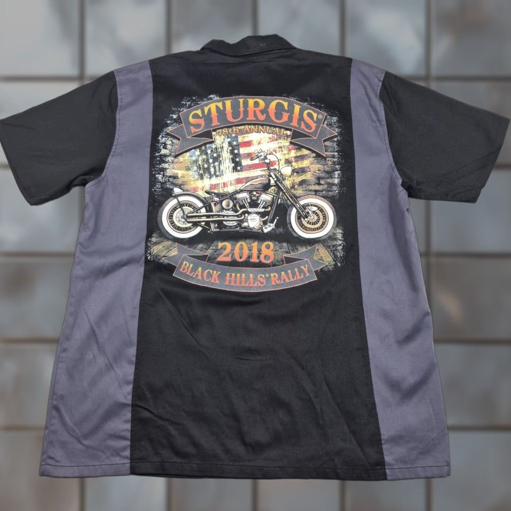 Vintage Biker Sturgis Shirt Mens 2XL Button Up Short Sleeve Motorcycle 2018 Size US XXL / EU 58 / 5 - 1 Thumbnail