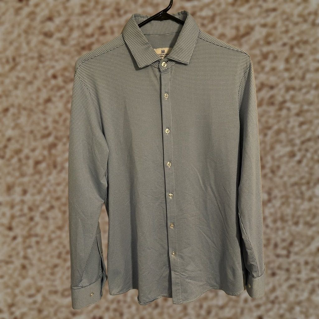 Mizzen+Main Mizzen+Main USA Blue Gingham Check Trim Fit L/S Button Up Dress Shirt Men's M Size 40R - 1 Thumbnail