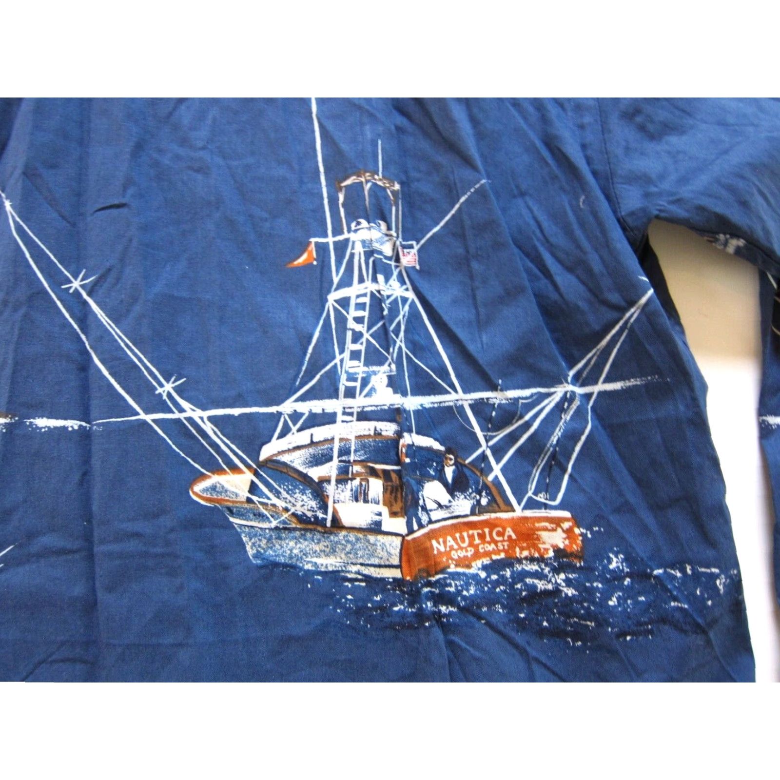 Nautica Vtg Nautica Shirt Button-Up Men L Cotton Blue Brown Fishing Boat Long Sleeve Collar-Down Button Size US L / EU 52-54 / 3 - 5 Thumbnail